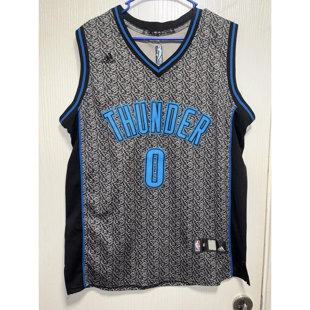 Russell‎ Westbrook OKC Thunder Men's Medium Blue Adidas Swingman Jersey